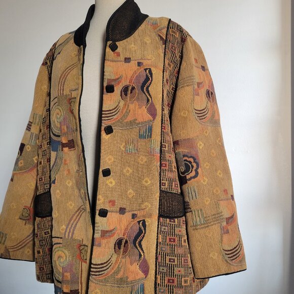 Mary Lynn O'Shea Jackets & Blazers - Mary Lynn O'Shea Women’s Handmade Jacquard Jacket (Size: Large)
